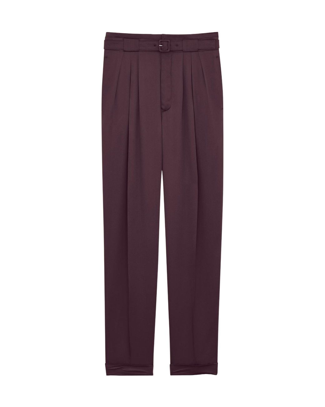 Saint Laurent Purple Pleated Belted Trousers for men