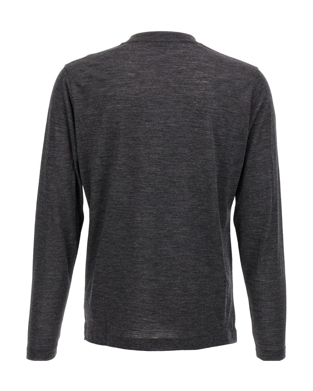 Zanone Gray Virgin Wool Long-Sleeve T-Shirt for men