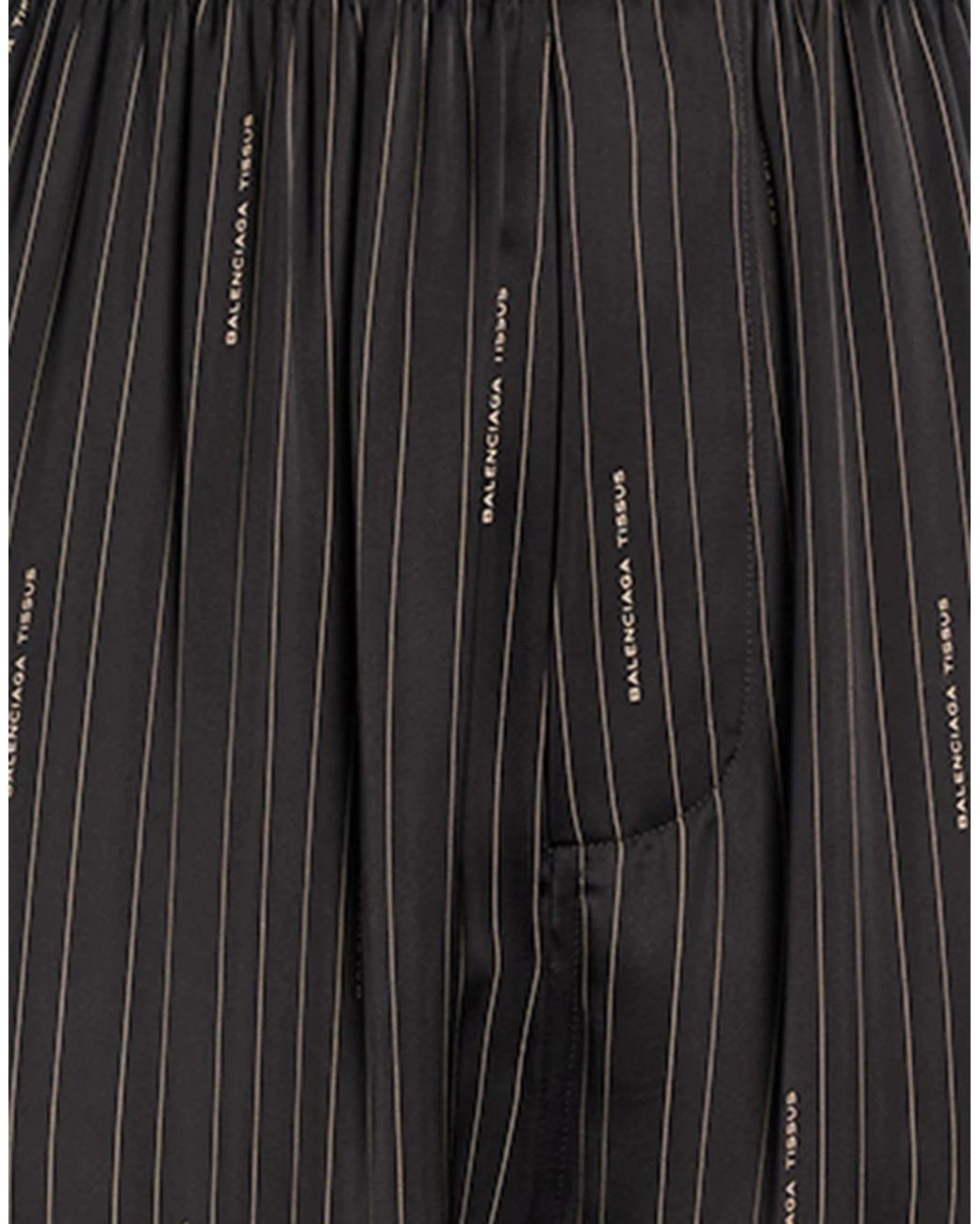 Balenciaga Black Striped Satin Pyjama Pants