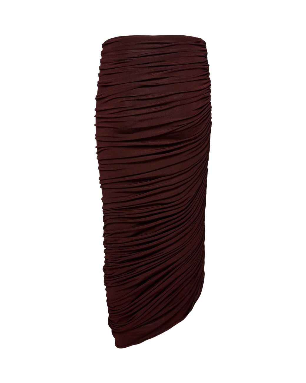 Magda Butrym Red Asymmetrical Draped Midi Skirt