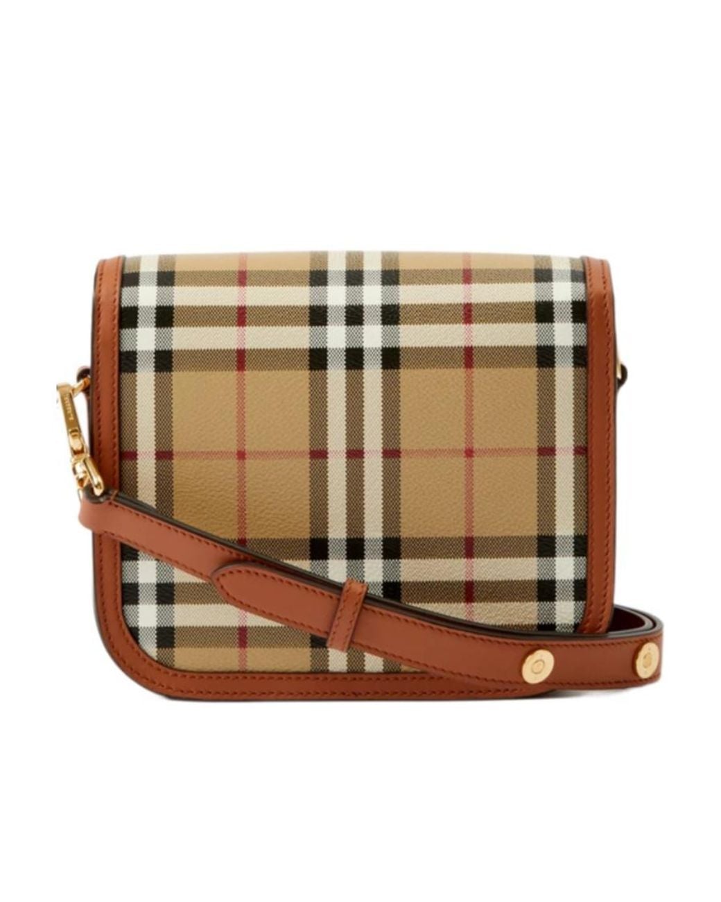 Burberry Metallic Small Elizabeth Checked Foldover-Top Crossbody Bag