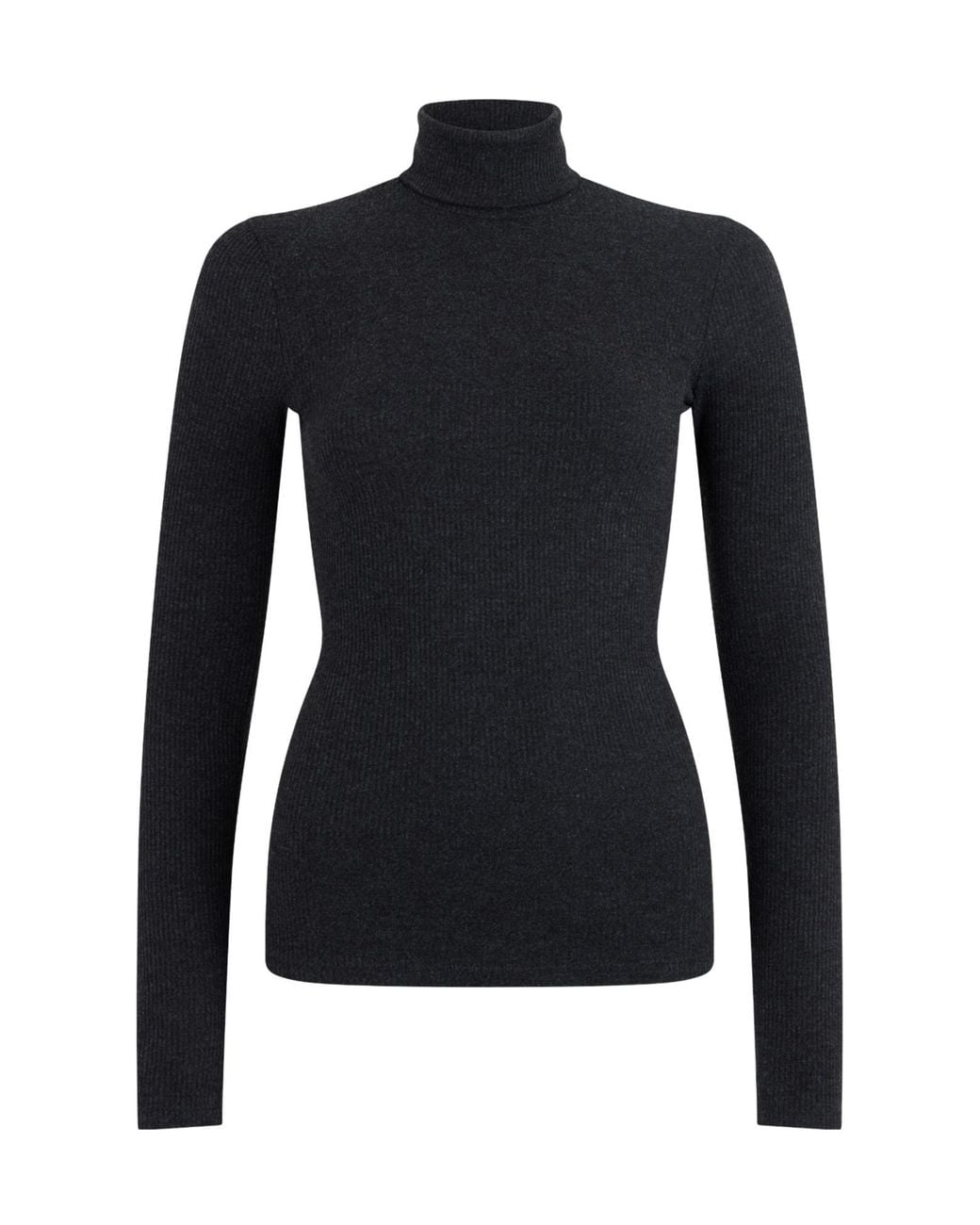 Agolde Black Ribbed Turtleneck Knitted Sweater