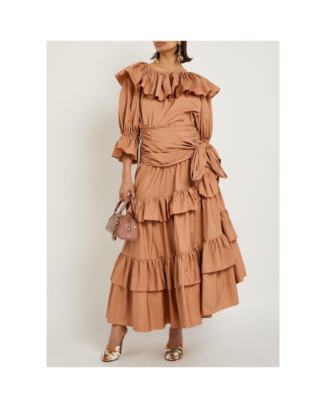 Chloé Brown Slim-Fit Midi Skirt