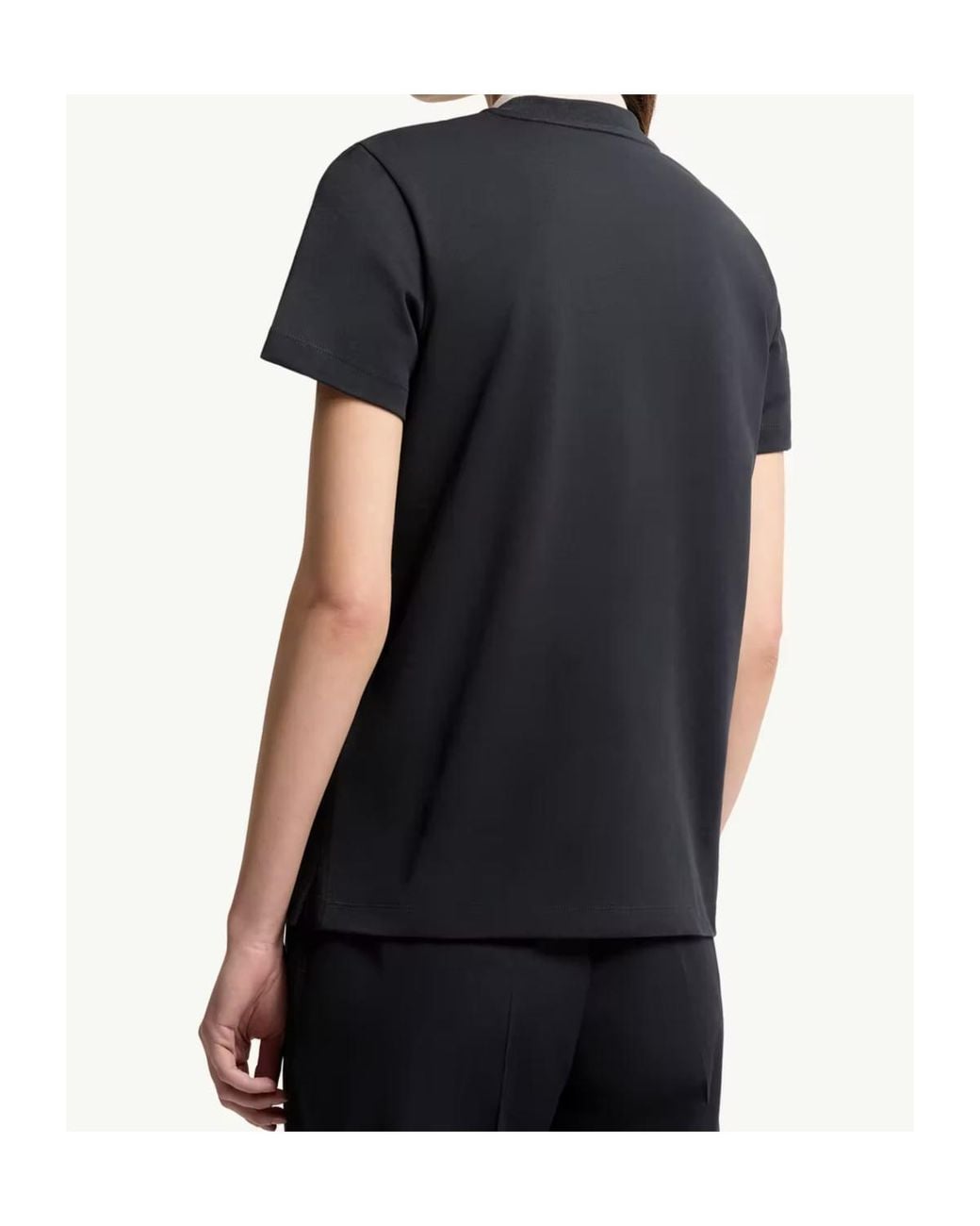 Moncler Black Logo Embroidered Crewneck T-Shirt
