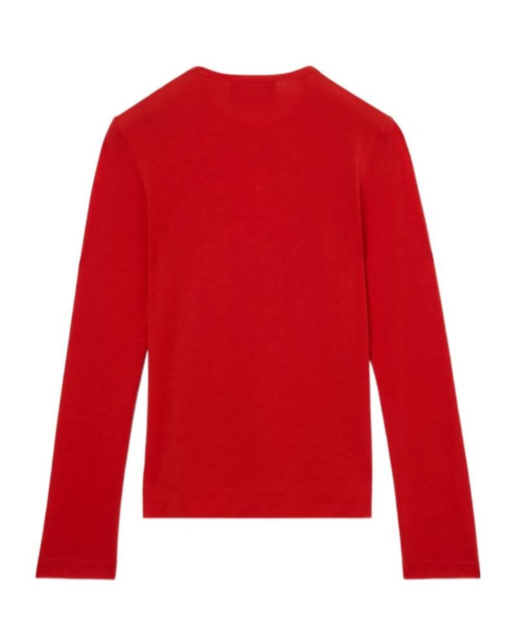 Simone Rocha Red Bow Ribbon Tail Long Sleeve T-Shirt