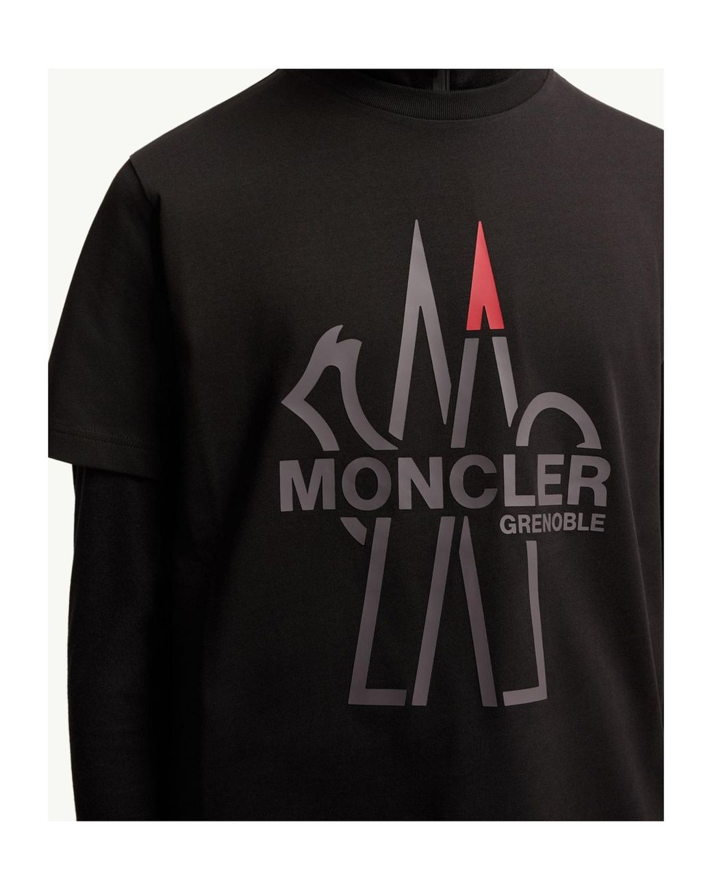 Moncler Black Grenoble Logo-Printed Crewneck T-Shirt for men