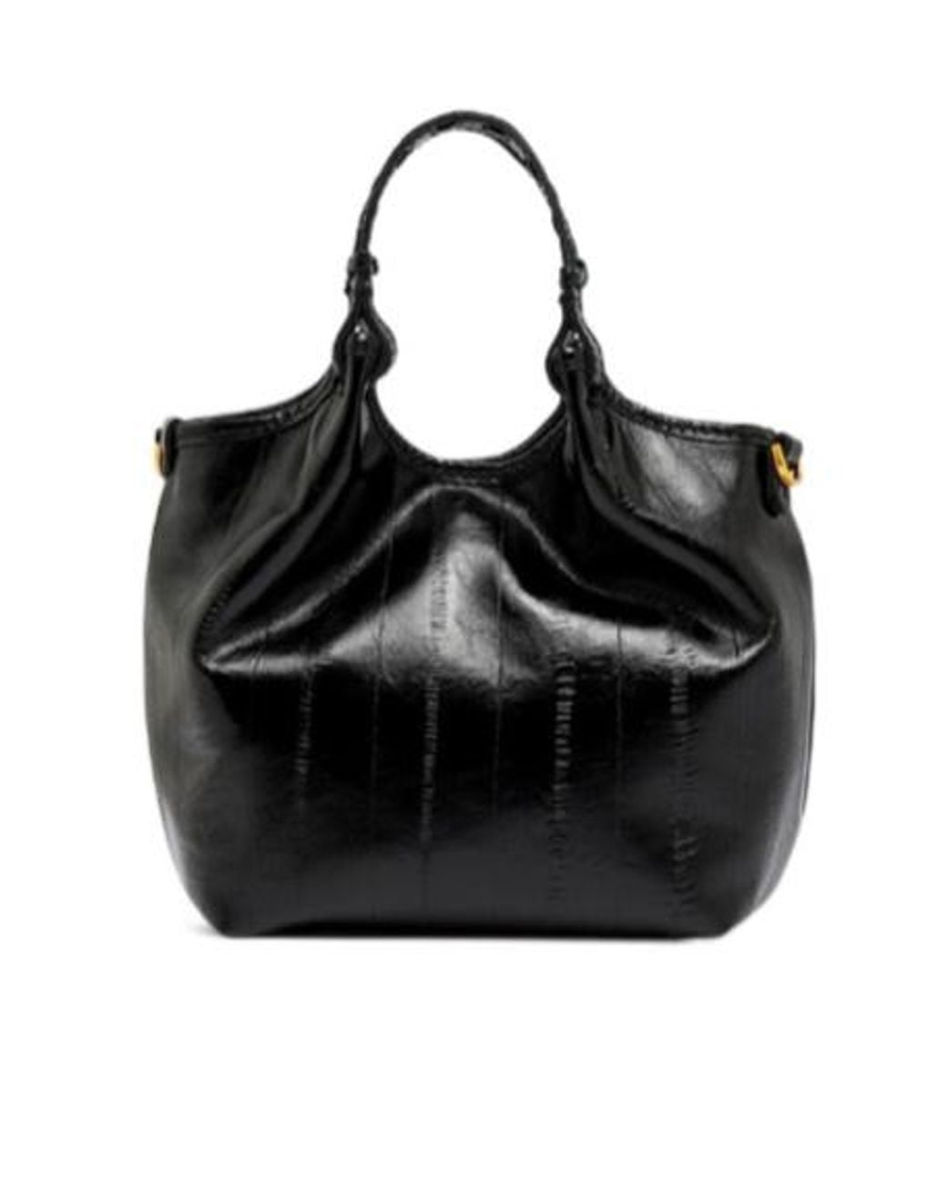 Gianni Chiarini Black Ruched Drawstring Bucket Bag