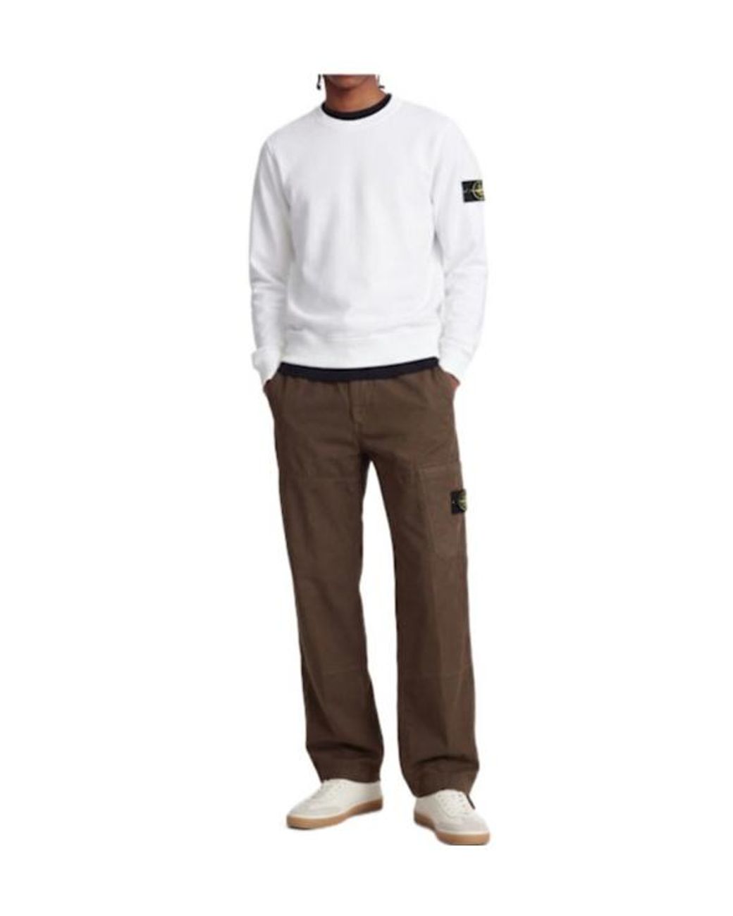 Stone Island White Cotton Sweatshirt for men