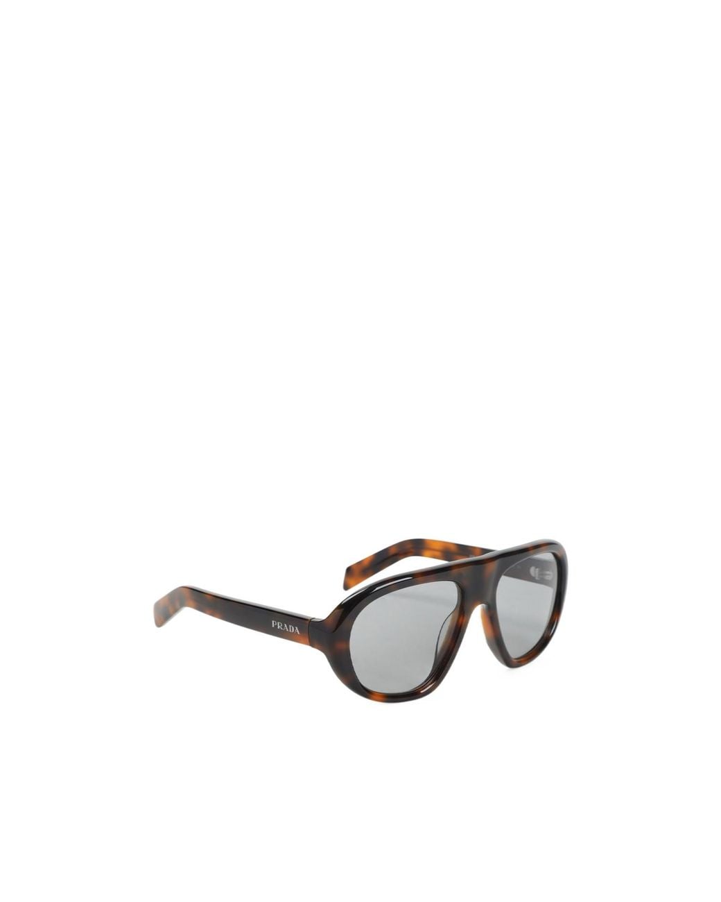 Prada White Eyewear Oversized Pilot Sunglasses