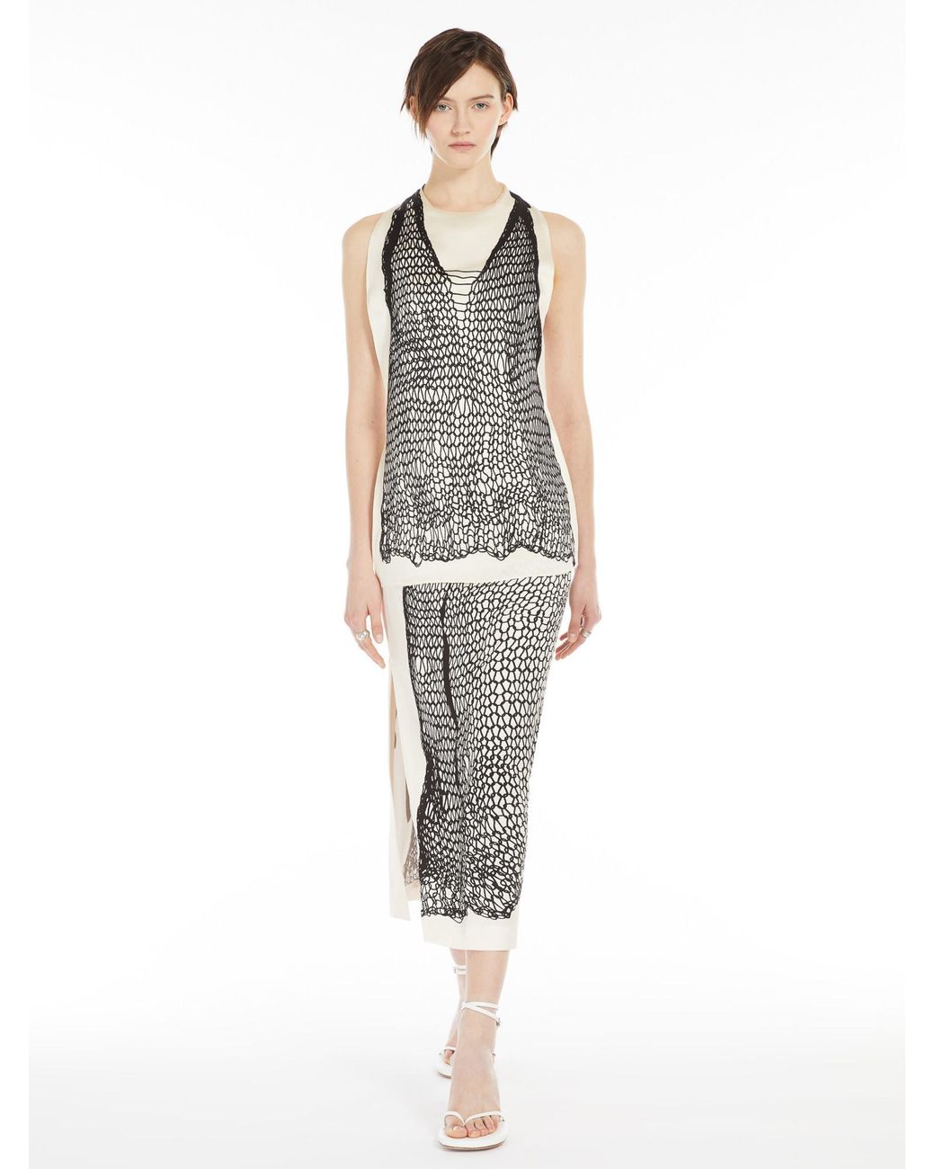 Sportmax White Lightweight Satin Top