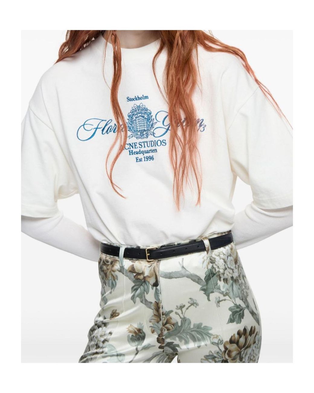 Acne White Embroidered T-Shirt