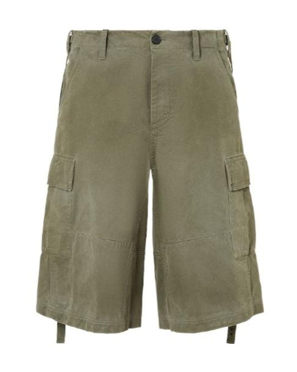 Fendi Green Adjustable-Waist Cargo Shorts for men