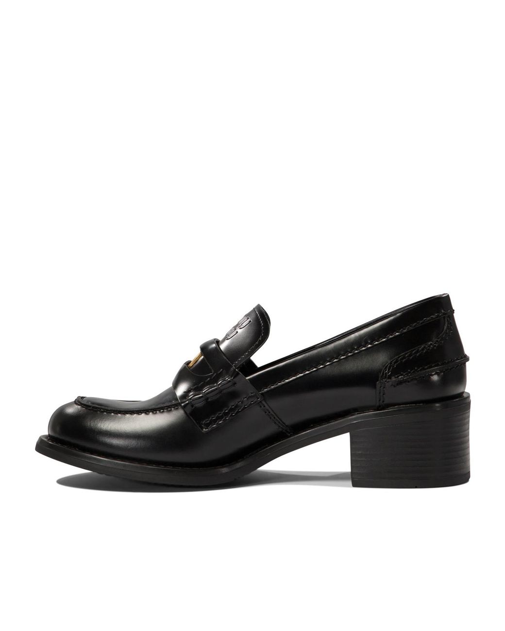 Miu Miu Black Brushed Leather Loafers