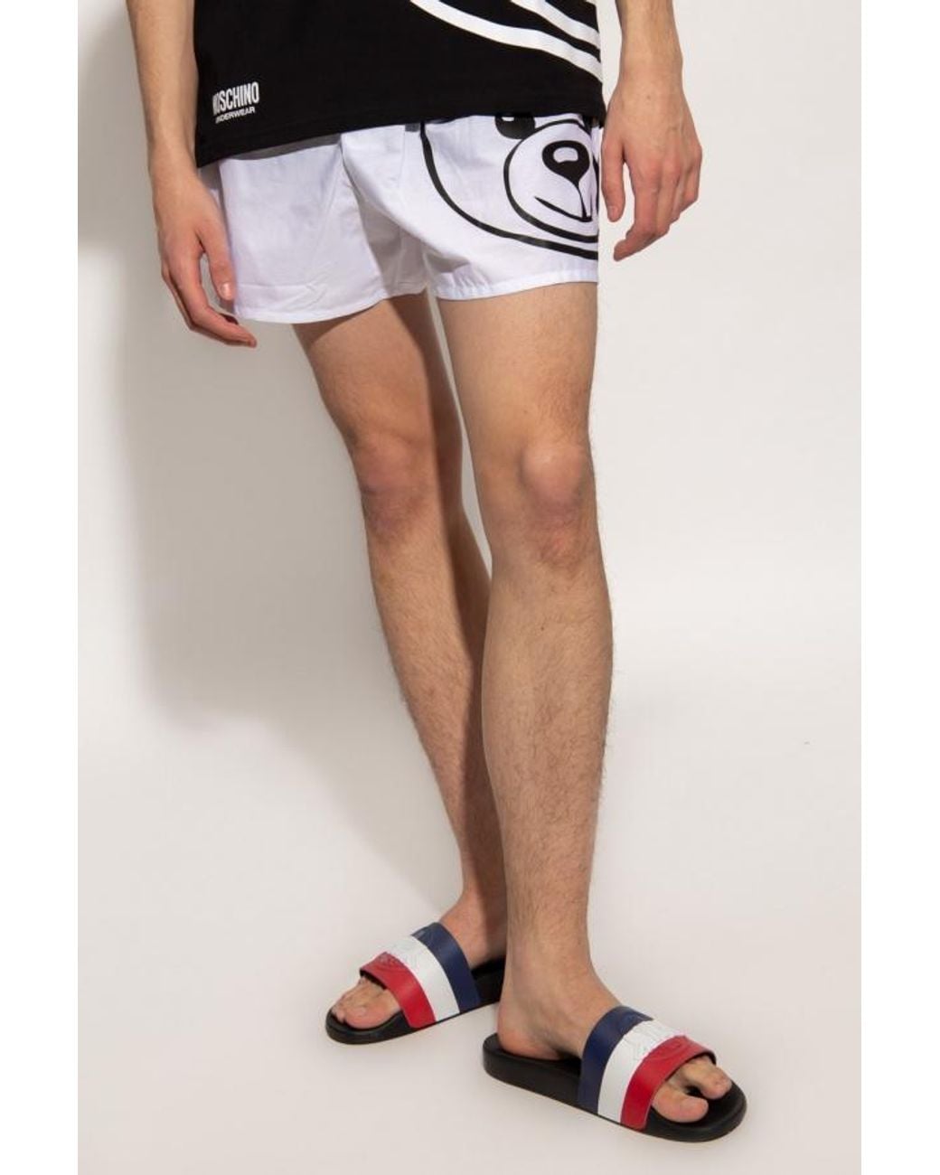 Moschino White Logo Detail Shorts for men
