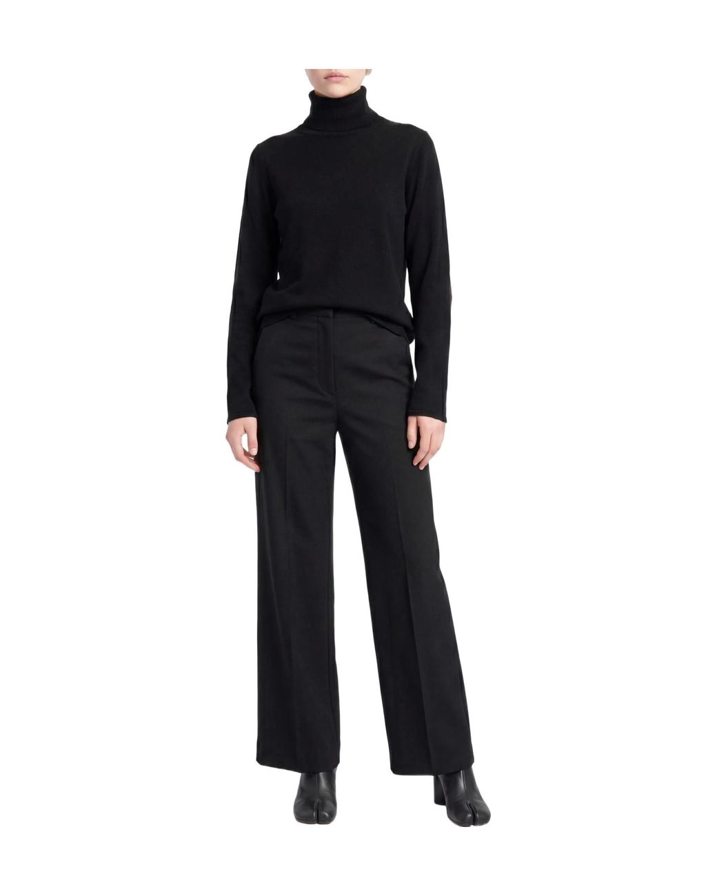 MM6 by Maison Margiela Black Lightweight Long Sleeve Knit Sweater