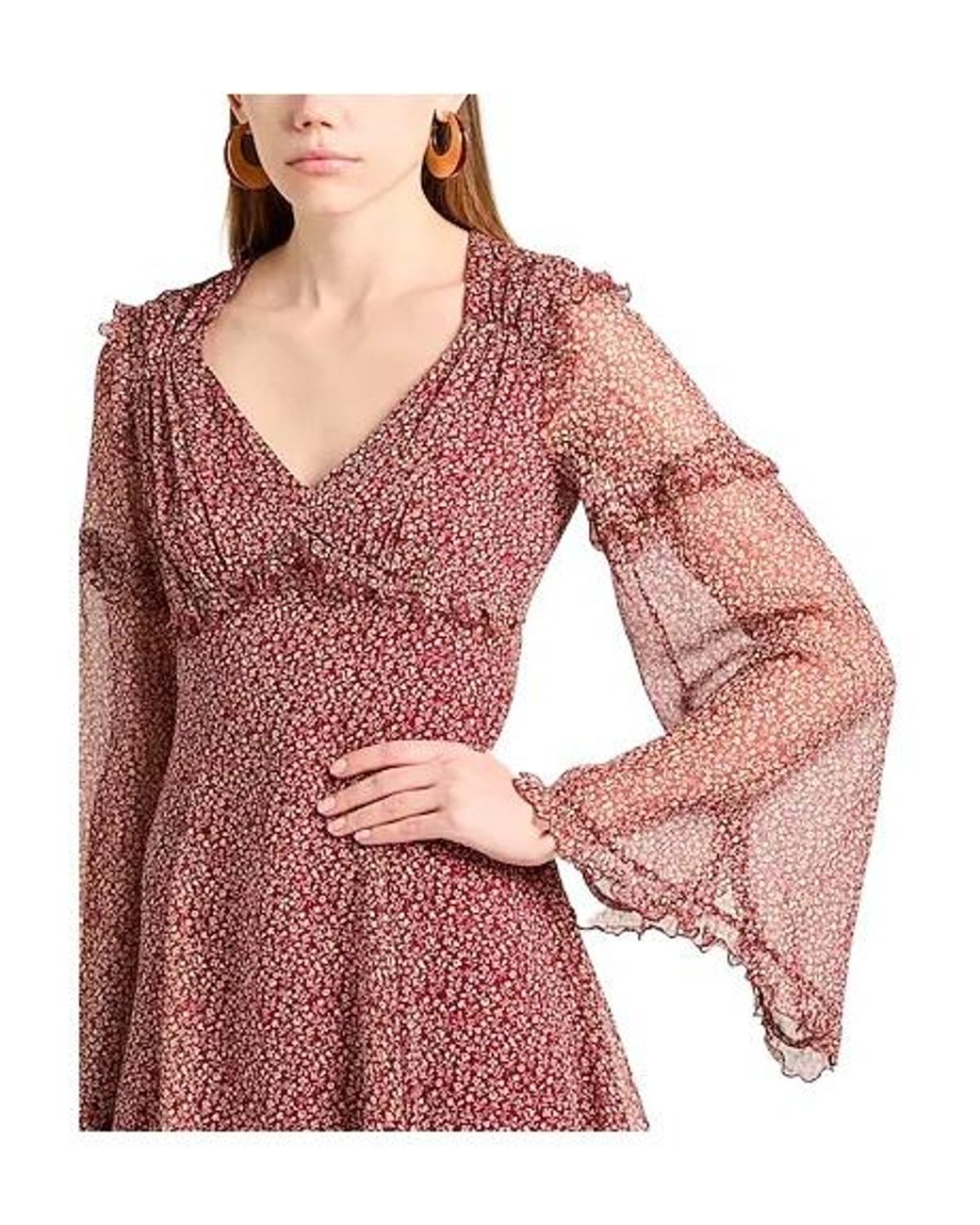 Weekend by Maxmara Red Floral Long-Sleeve Dress