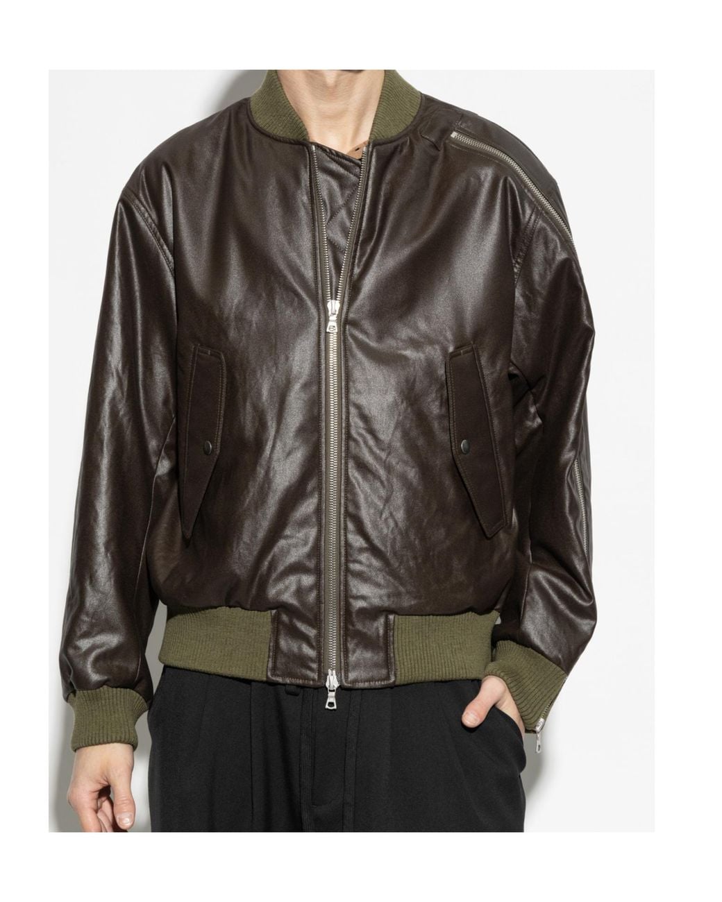 Dries Van Noten Gray Bomber Type Jacket for men