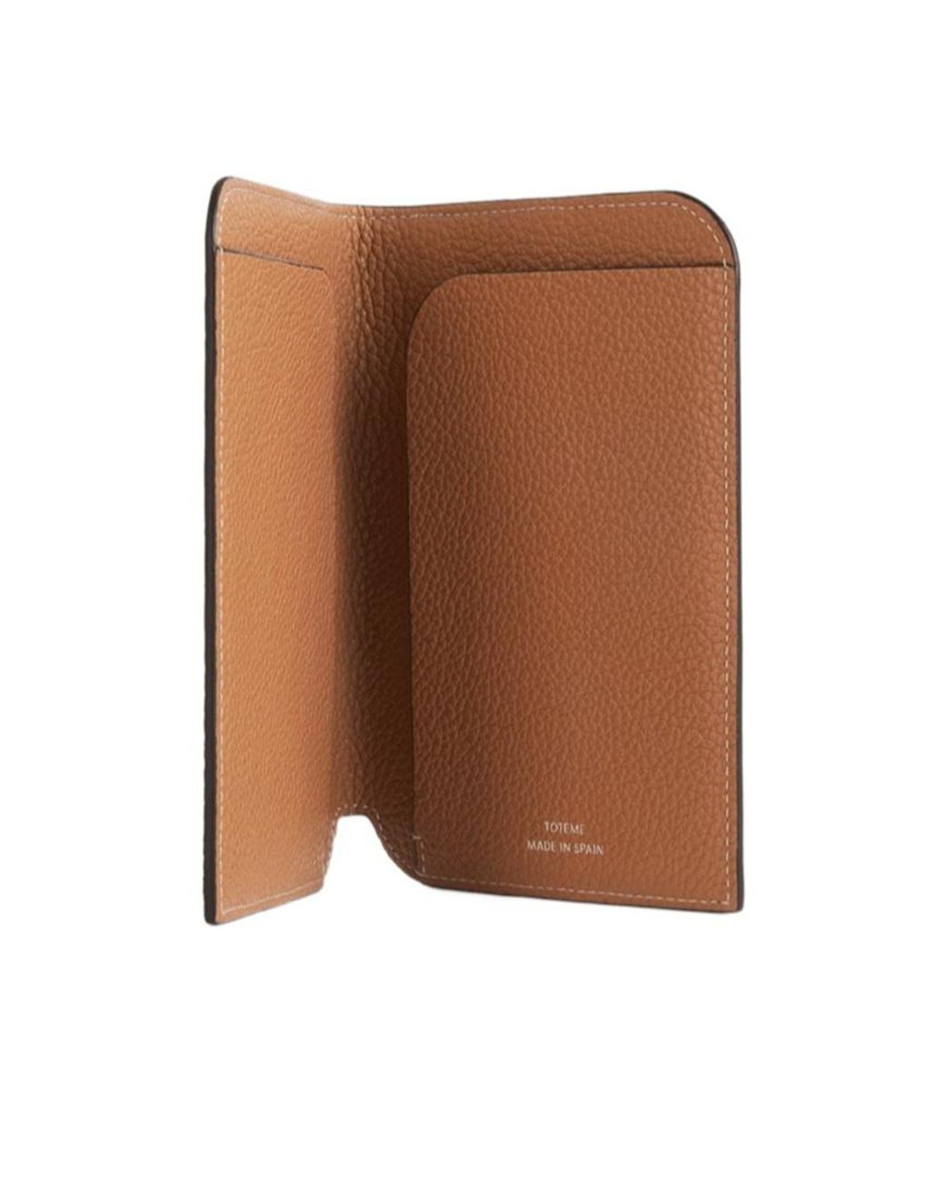 Totême Brown Totême Logo Embossed Bifold Wallet for men