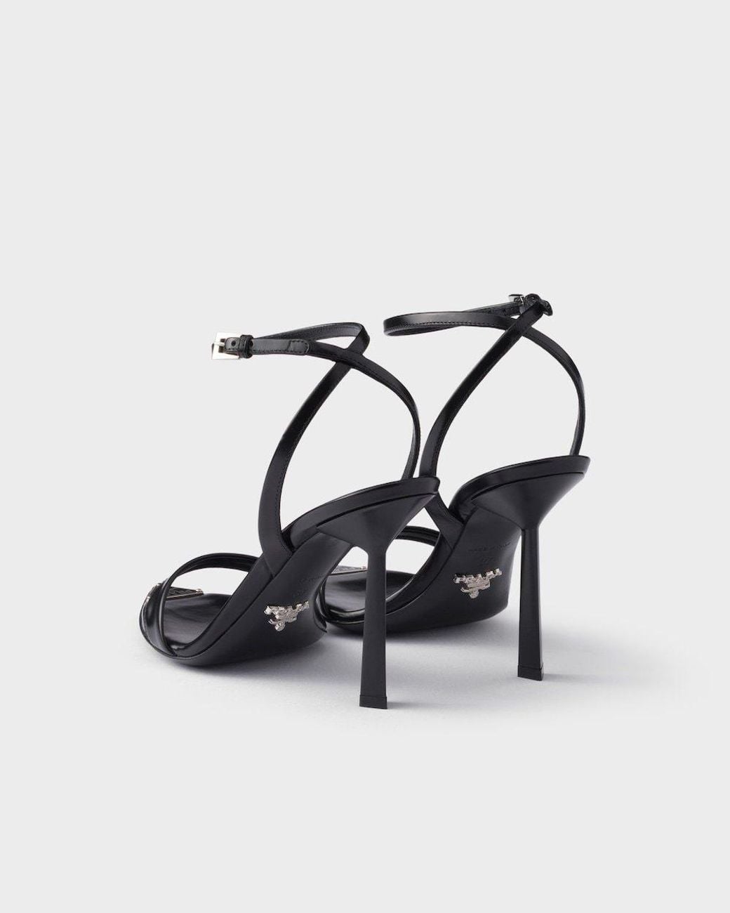 Prada White Brushed Leather Sandals