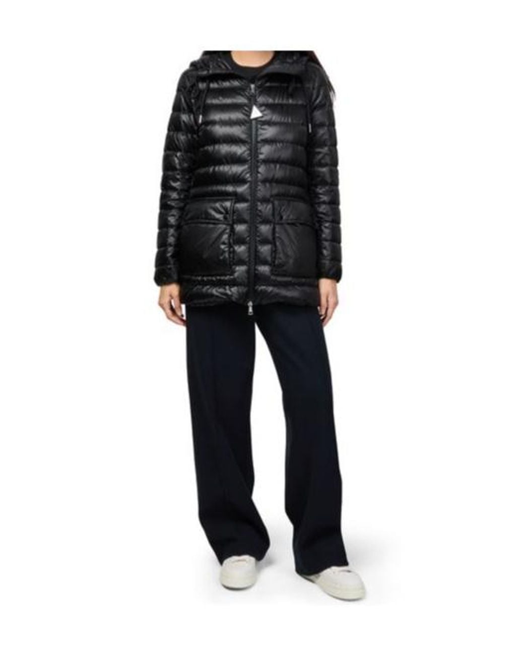 Moncler Black Logo-Stamped Down Jacket