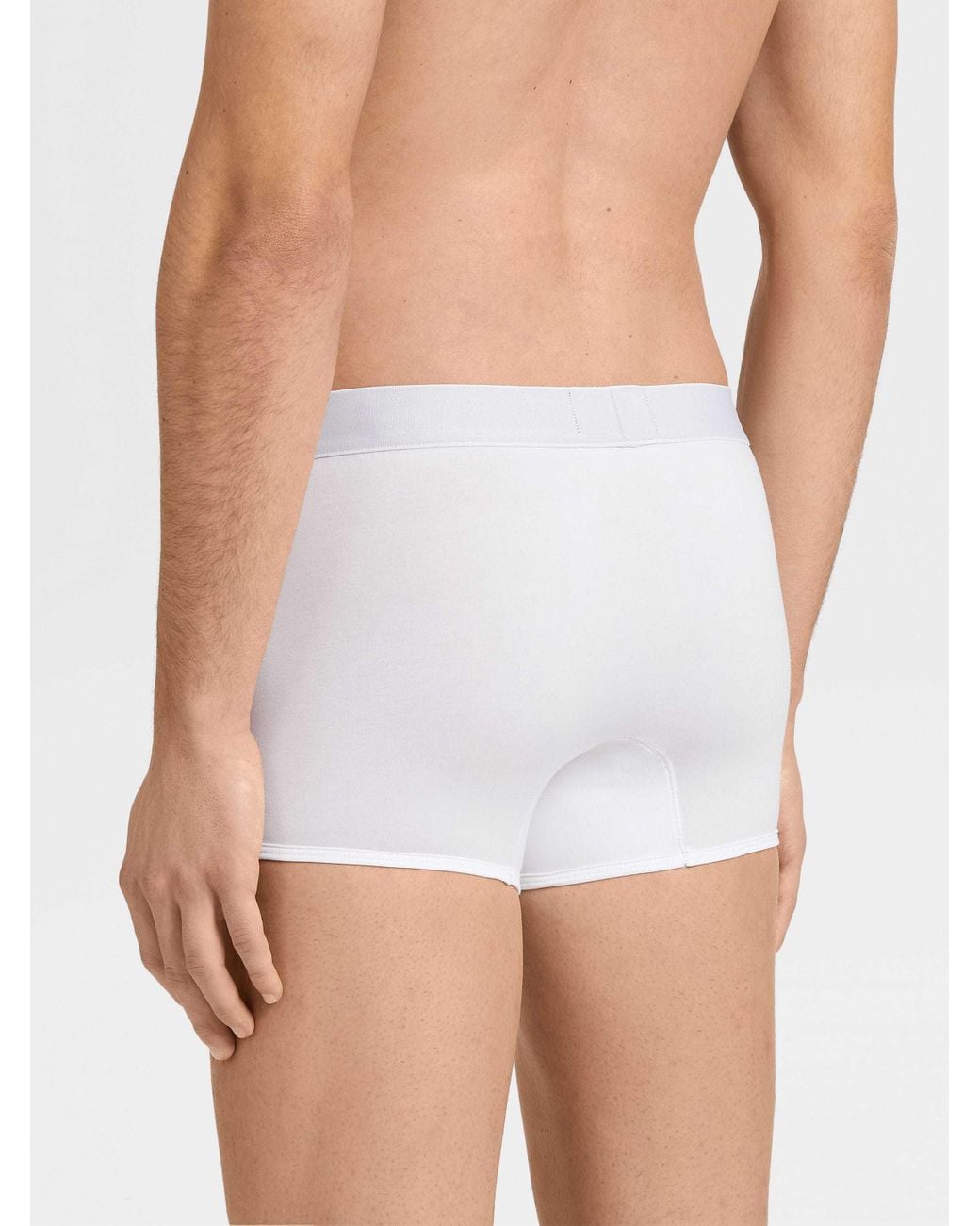 Zegna White Elastic Waistband Trunks for men