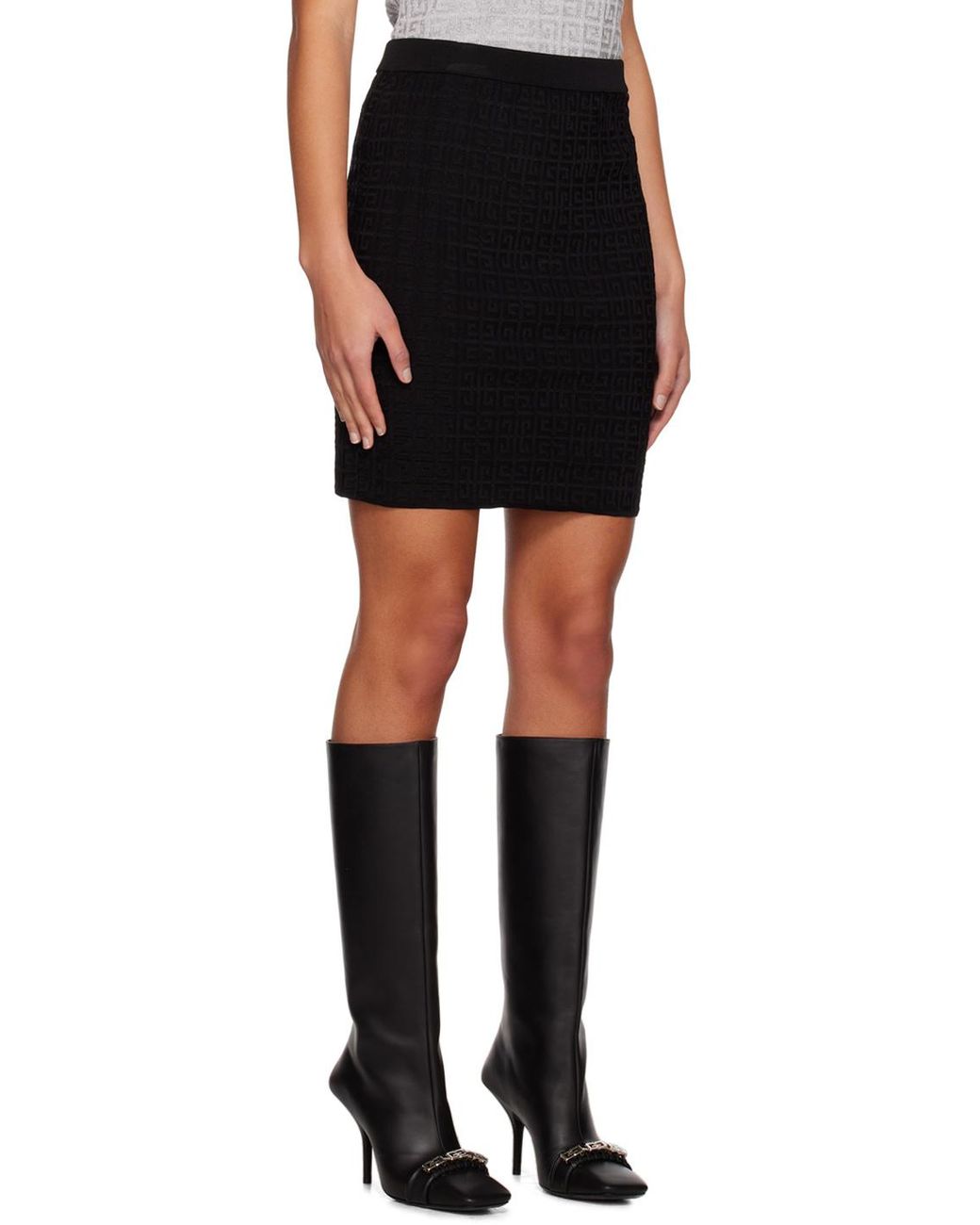 Givenchy Black 4G Motif Knitted Skirt