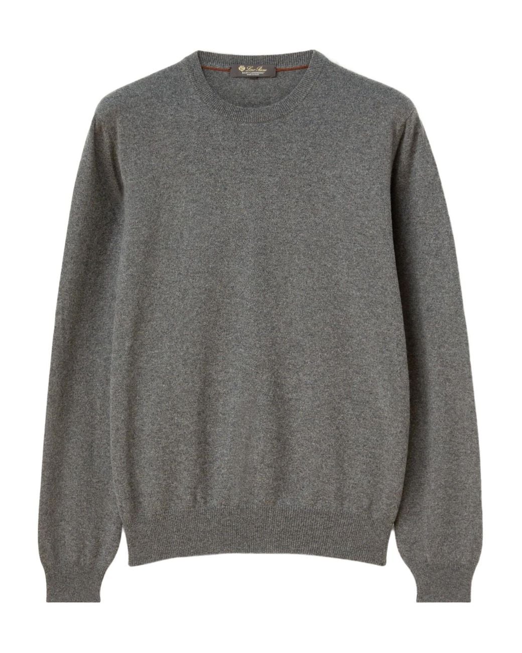 Loro Piana Gray Classic Crewneck Jumper for men