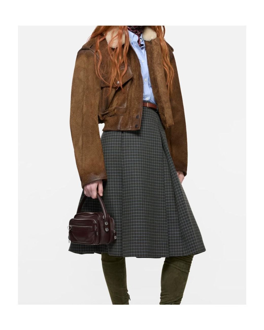 Acne Brown Suede Bomber Jacket