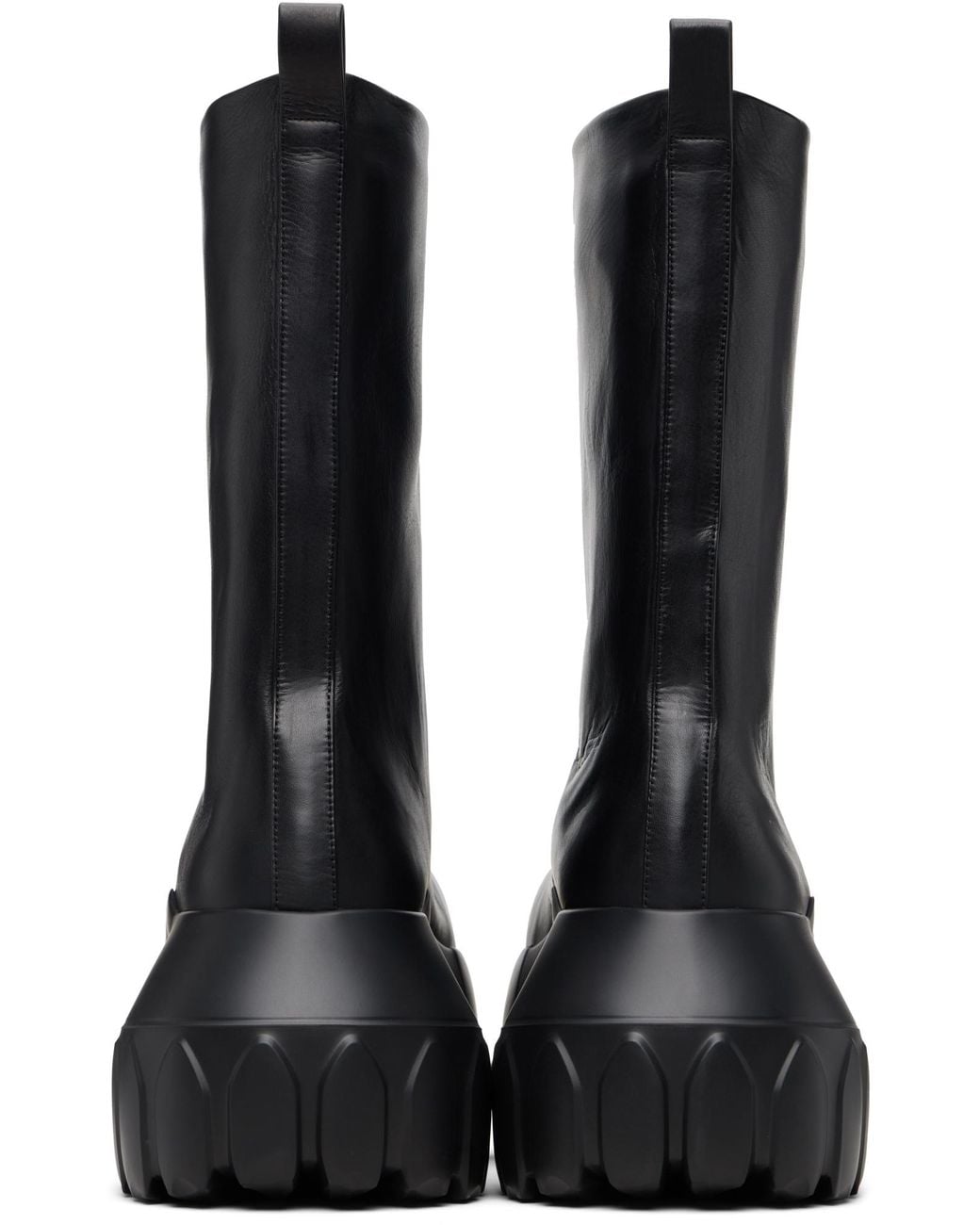Rick Owens Black Mega Tractor Platform Boots for men