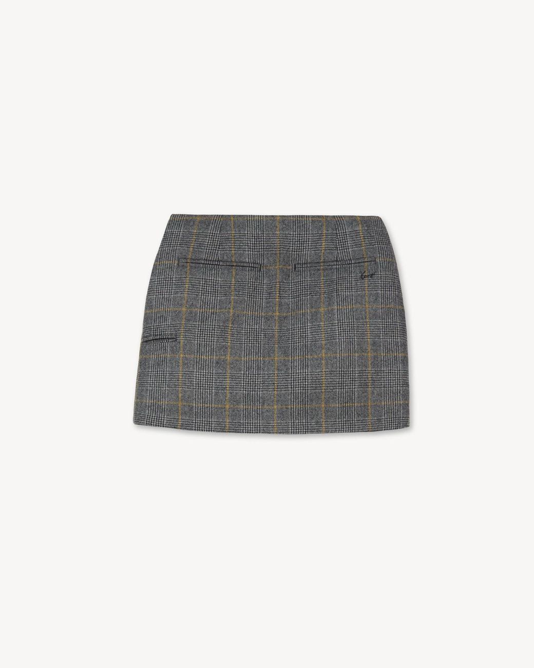 KENZO Gray Checked Wrapped Short Skirt