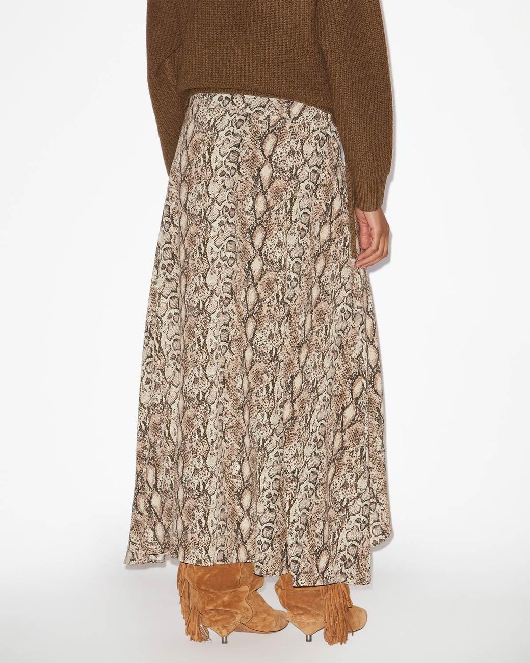 Isabel Marant Brown Sakura Printed Long Skirt