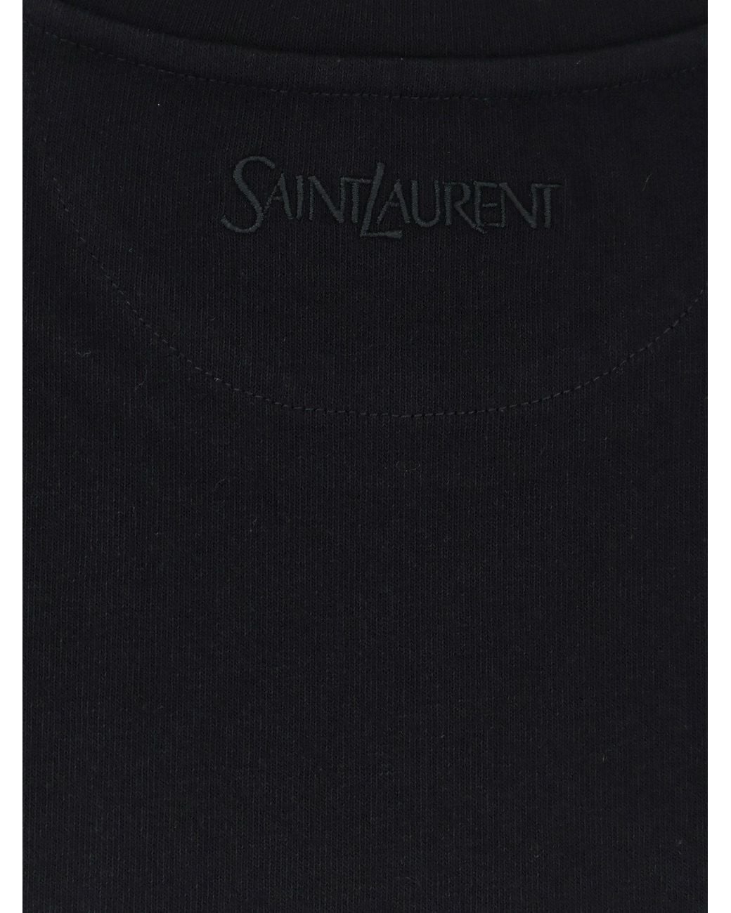 Saint Laurent Black Crewneck Short-Sleeved T-Shirt for men
