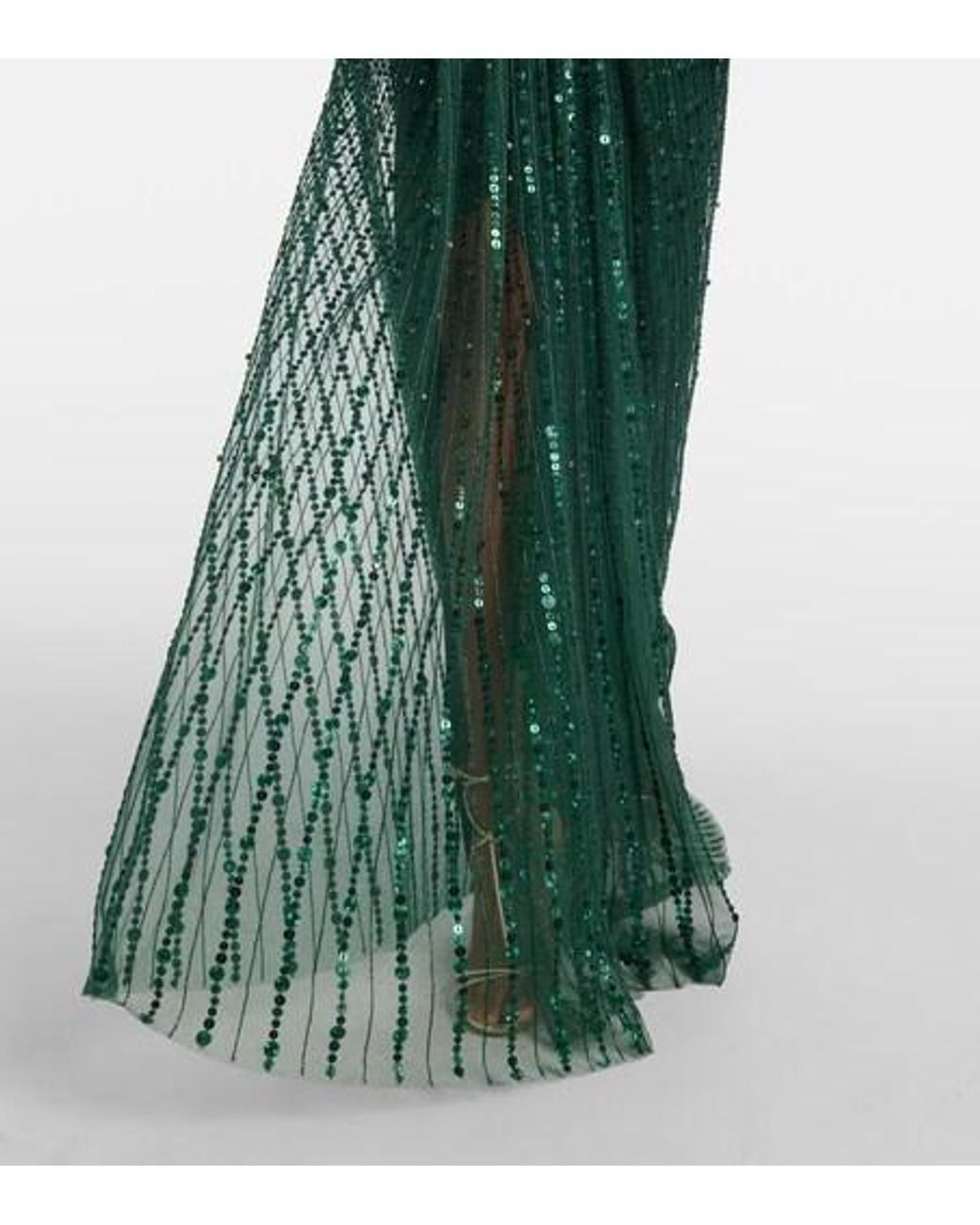 Jenny Packham Green Anja Sequined Gown