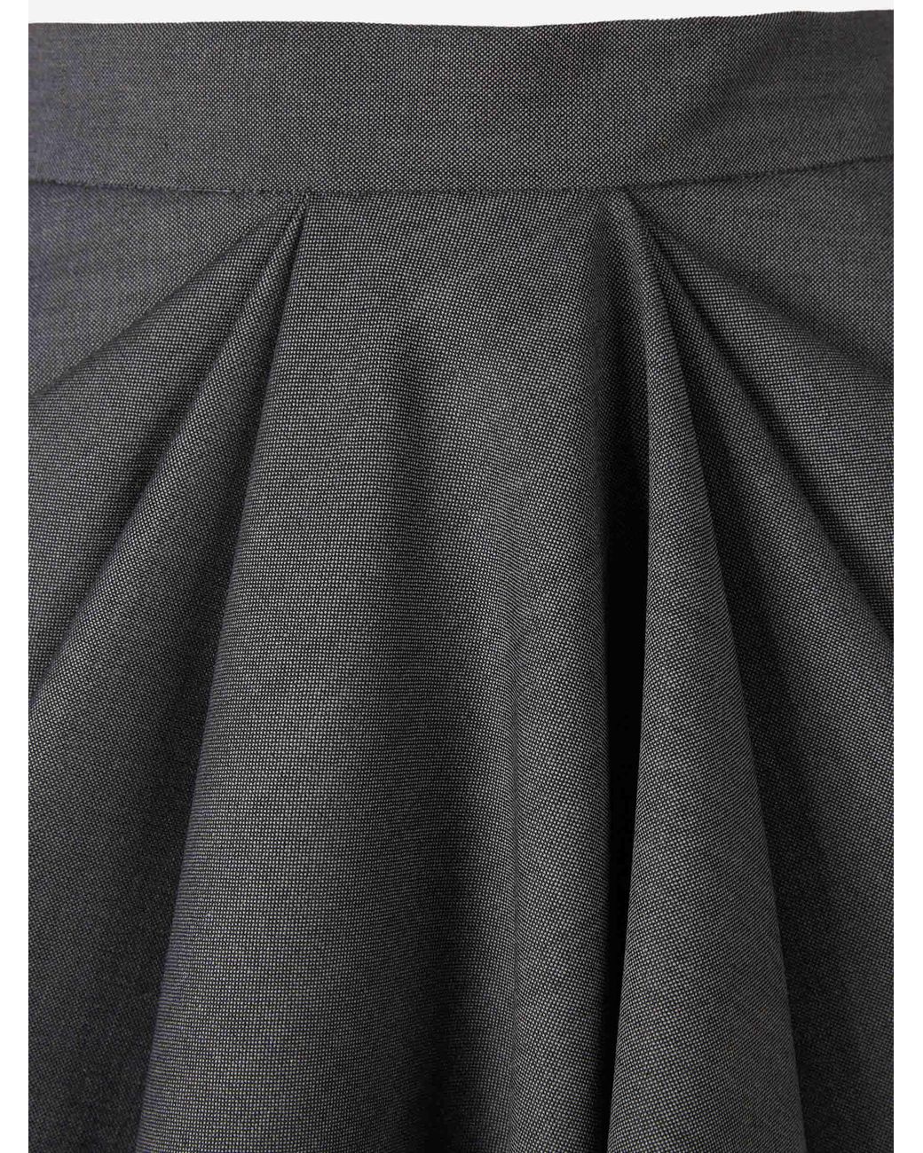 Givenchy Gray Draped Midi Skirt