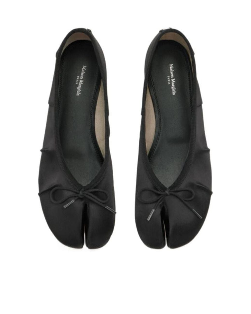 Maison Margiela Black Tabi Satin Ballerina Shoes