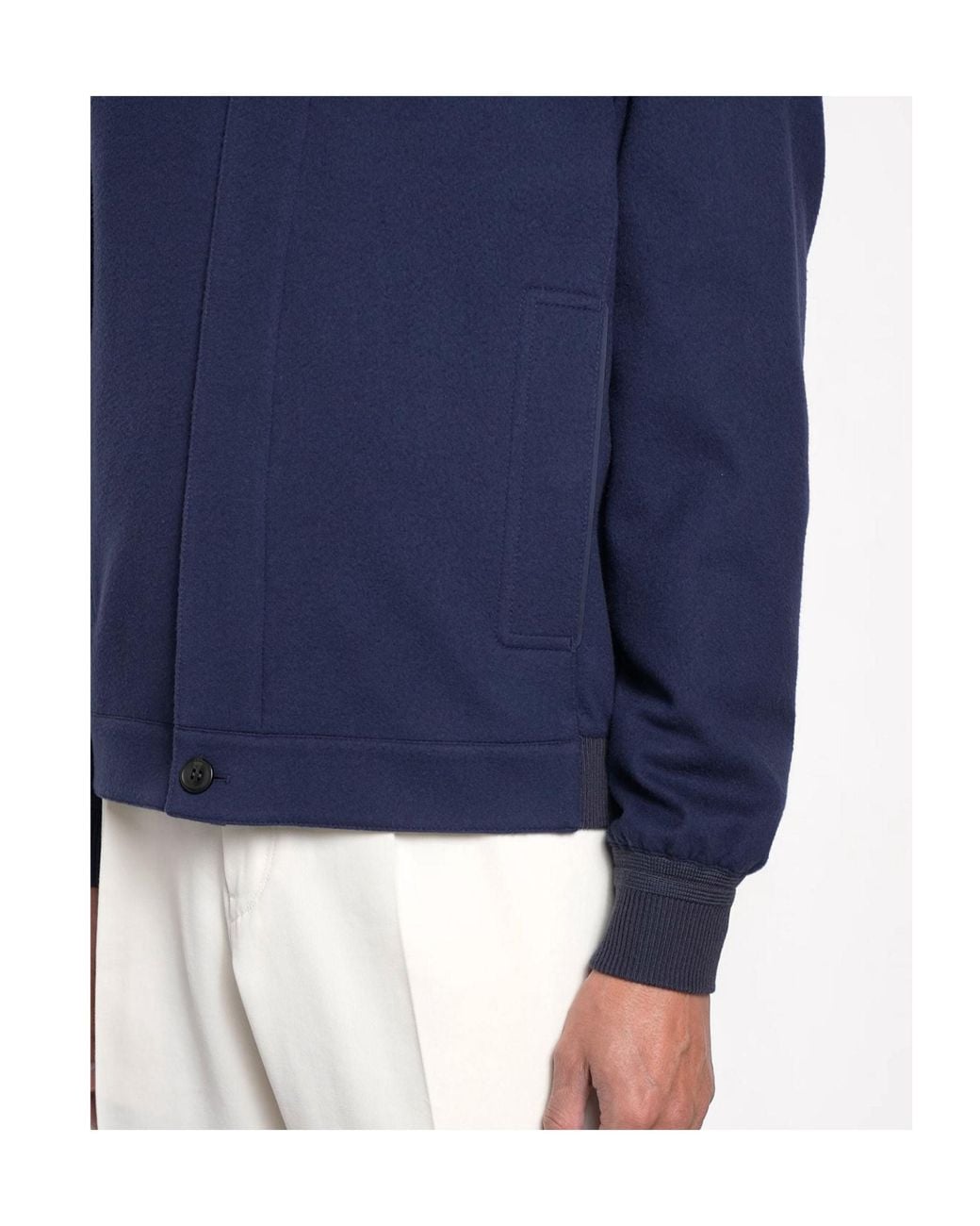 Zegna Blue Oasi Cashmere Bomber Jacket for men