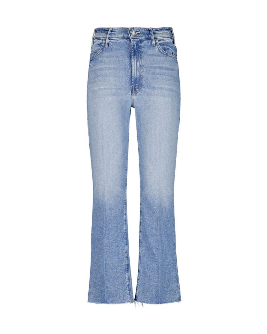 Mother Blue The Hustler Frayed-Hem Jeans