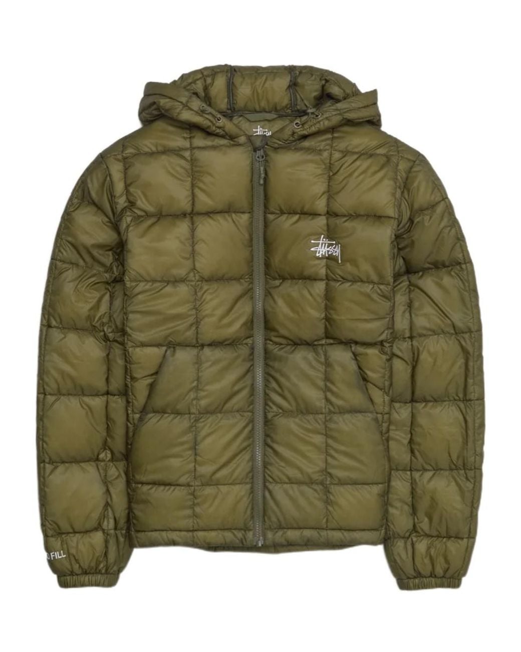 Stussy Green Zipper Cotton Jacket for men