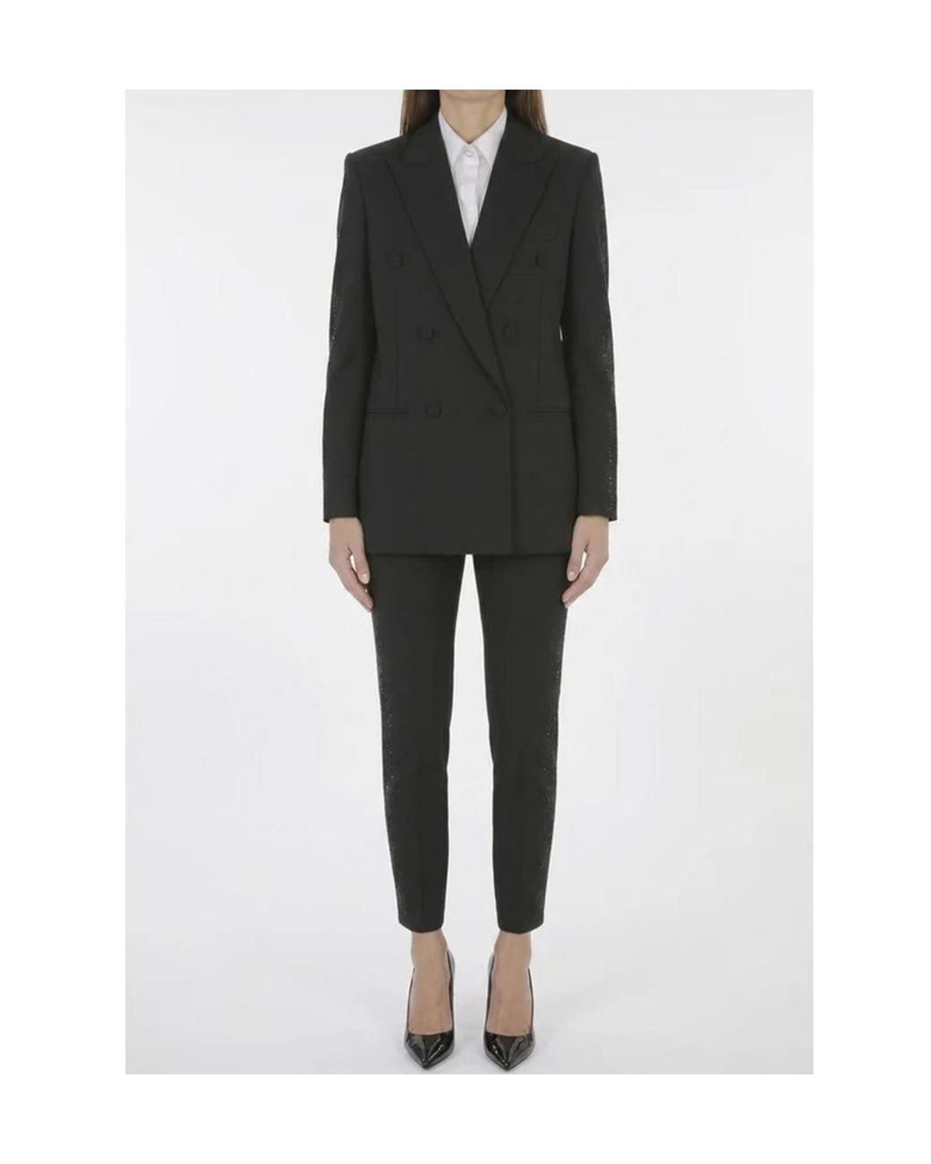 Dondup Black Double-Breasted Long-Sleeve Blazer