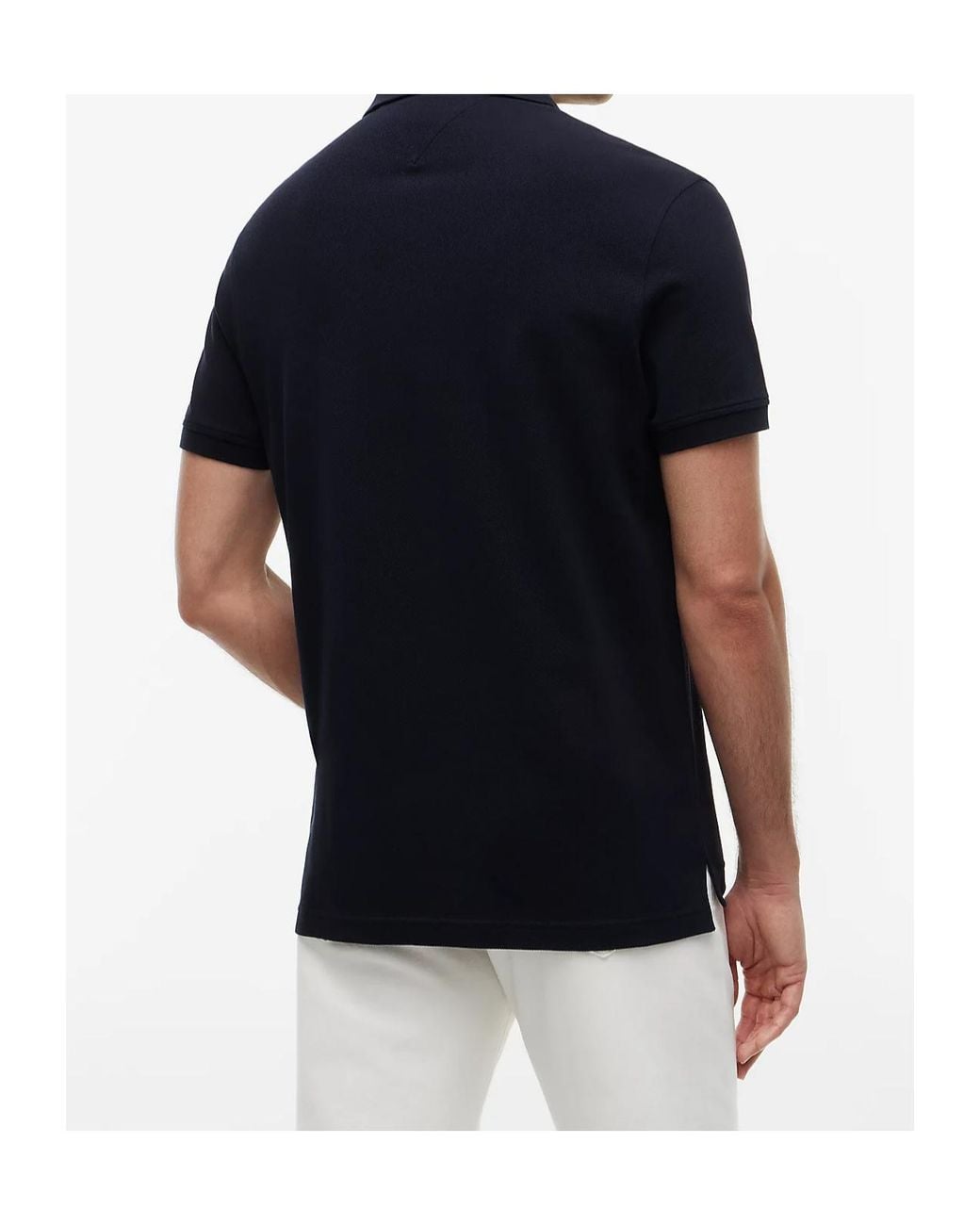 Tommy Hilfiger Blue Logo-Patch Polon Shirt for men