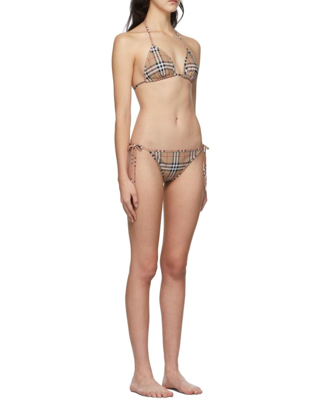 Burberry White Vintage Check Bikini Set