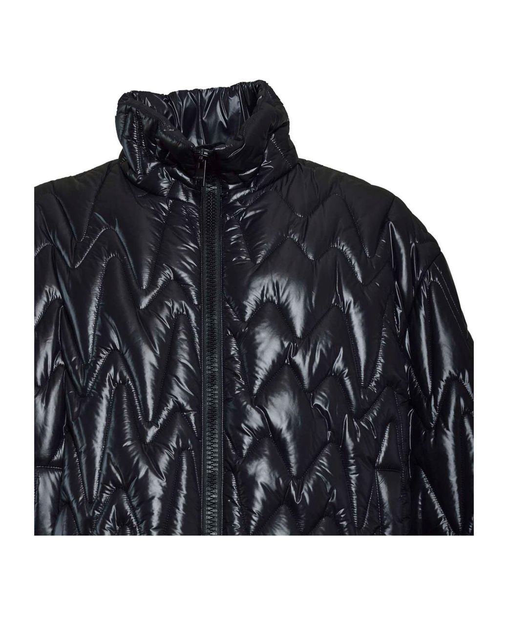 MSGM Blue Quilted Jacket With "Themwave" Pattern for men