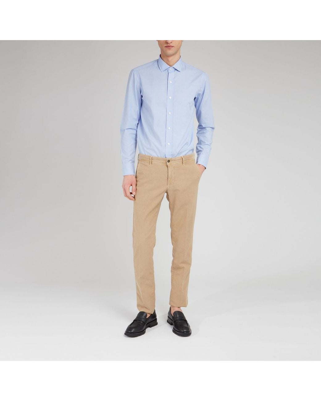 Salvatore Piccolo Blue Button-Up Long-Sleeved Shirt for men