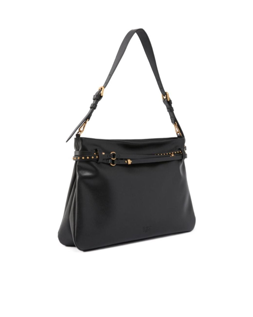 Pinko Black Belt Large Shoulder Bag