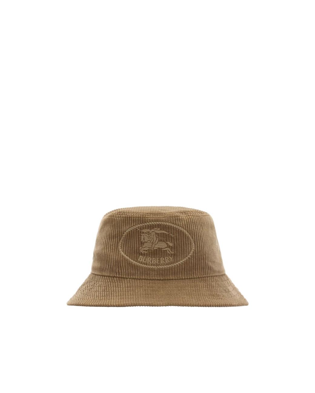 Burberry Brown Knight Stamp Corduroy Bucket Hat