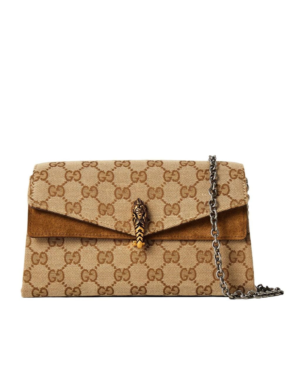 Gucci Natural Monogram Mixedmaterial Crossbody Bag