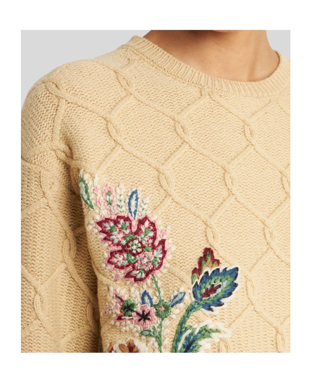 Etro White Embroidered Crewneck Jumper