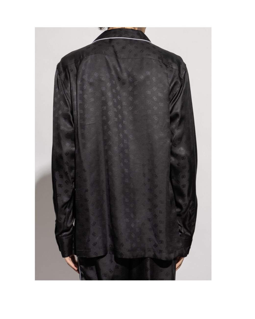 Dolce & Gabbana Black Dg Jacquard Long-Sleeved Shirt for men