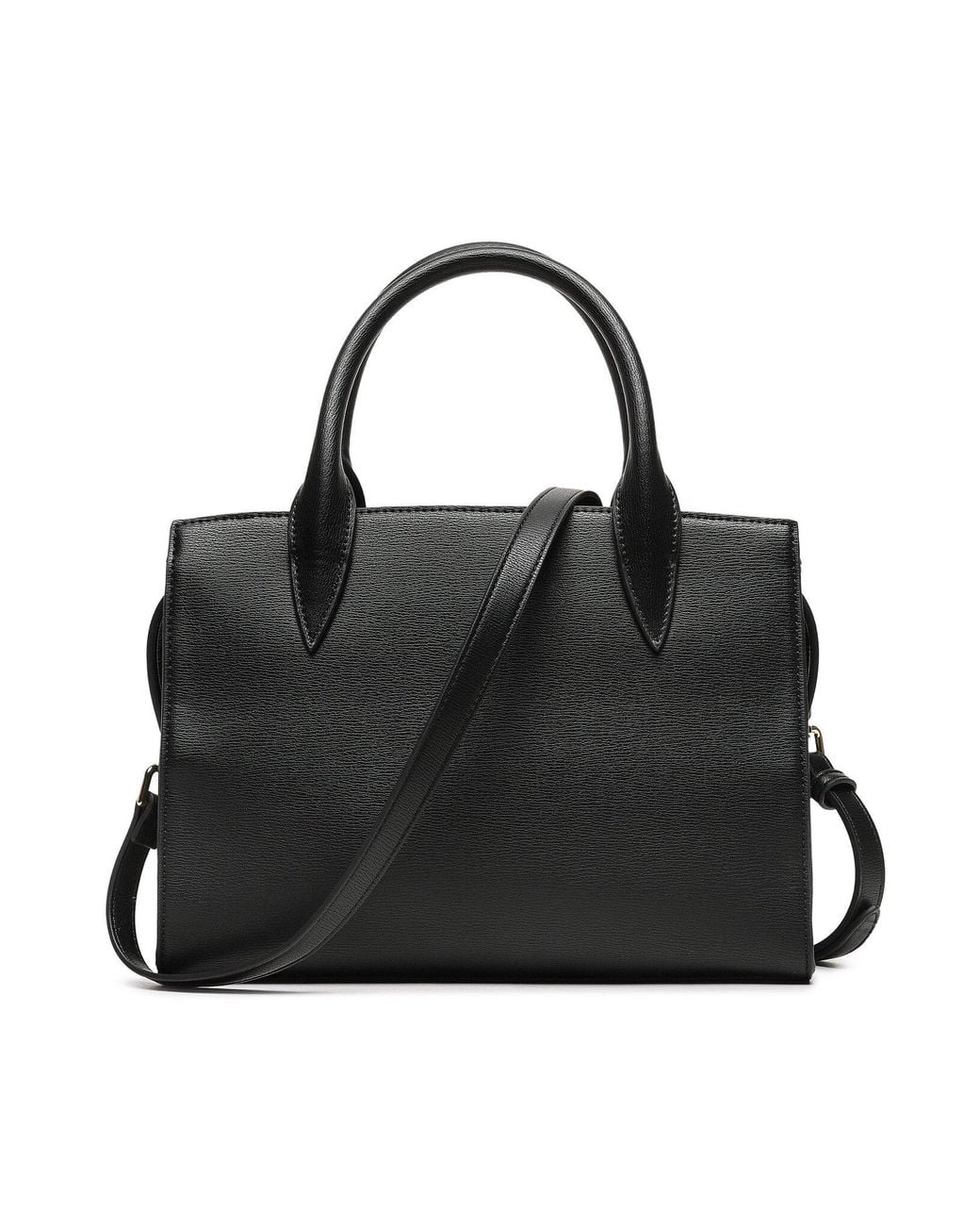 Moschino Black Logo-Plaque Tote Bag
