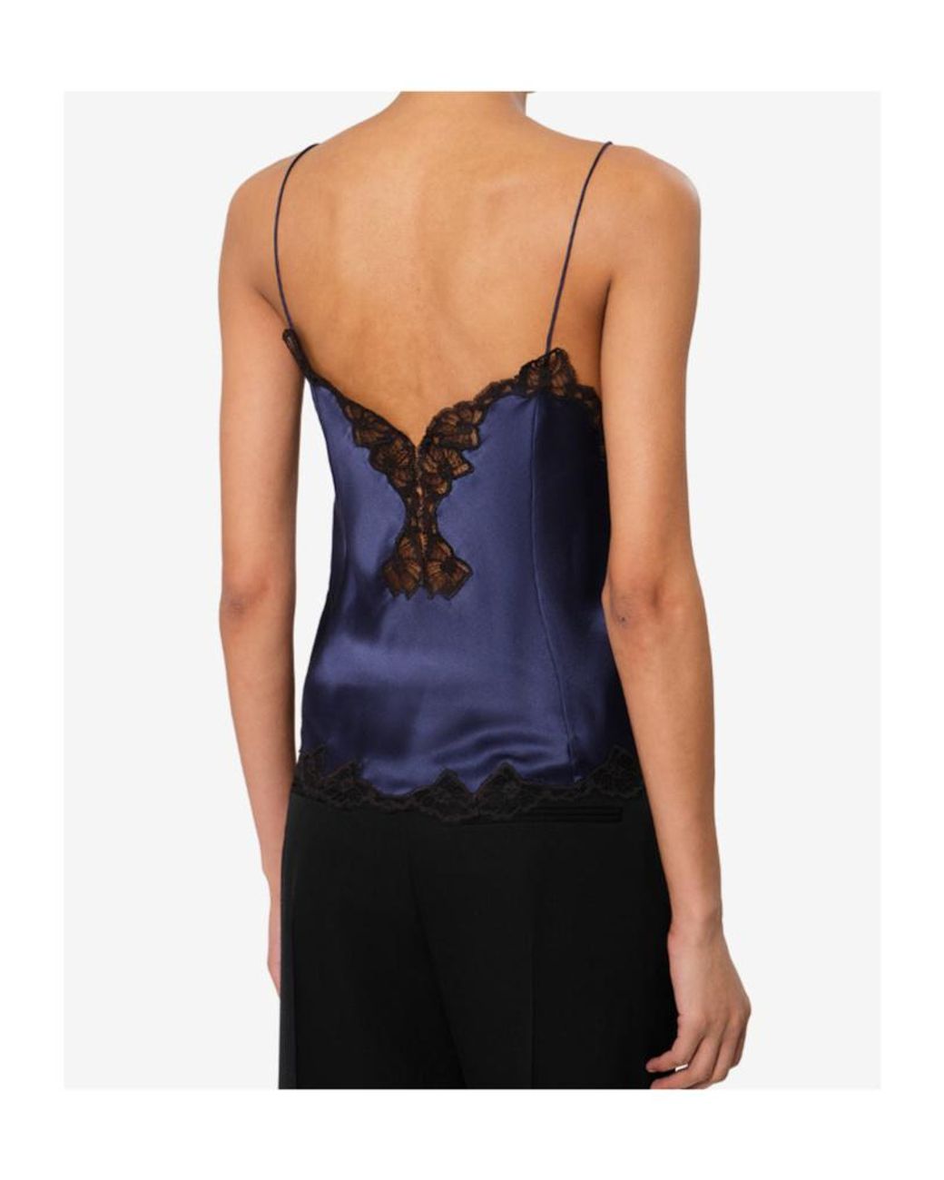Isabel Marant Blue Amael Lace-Trimmed Satin Camisole